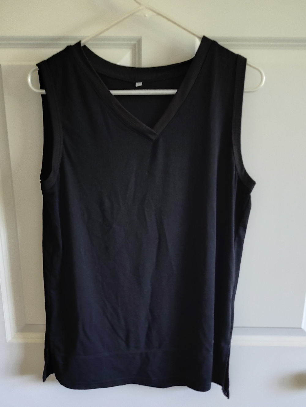 Classic Black Ribbed-Neck Tee